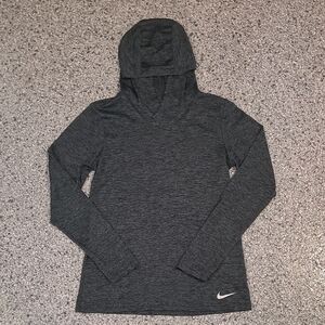 Nike Women's Gray Lightweight Hooded Longsleeve Size Small